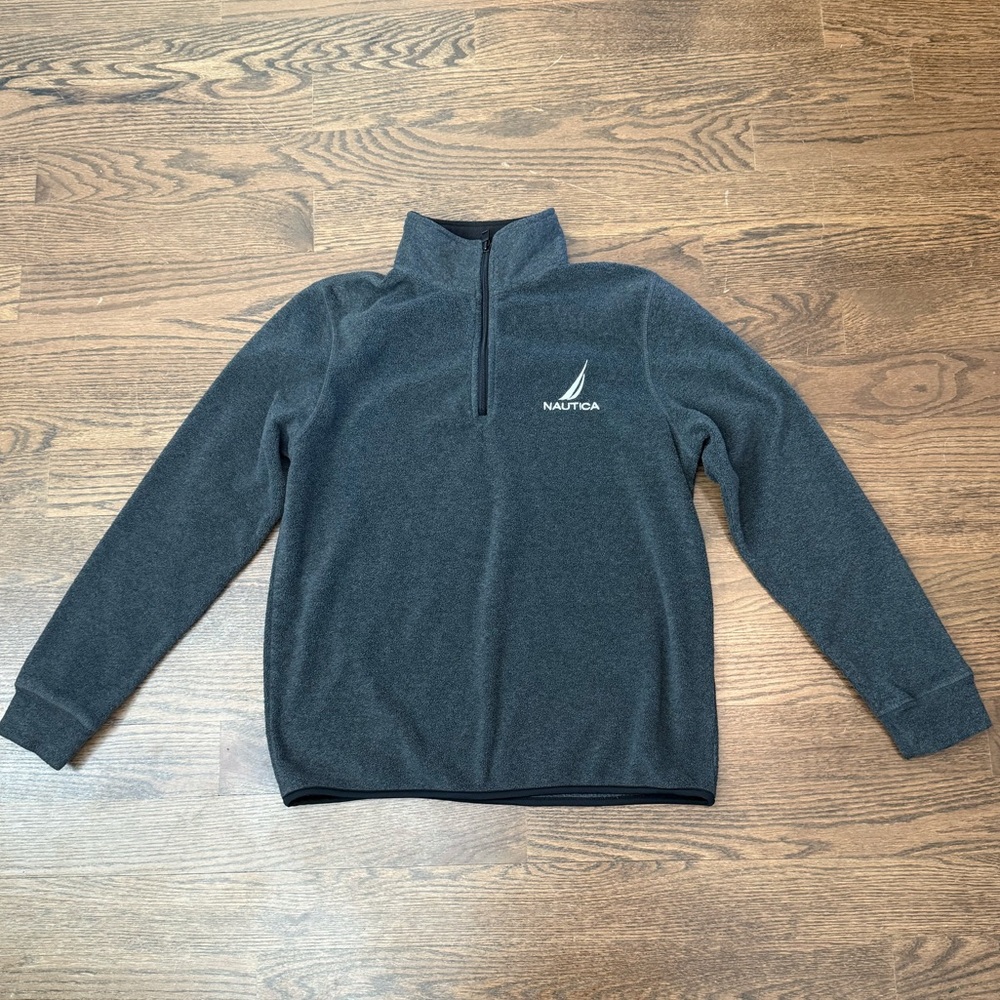 Nautica Women’s Gray 1/4 Zip Pullover Fleece